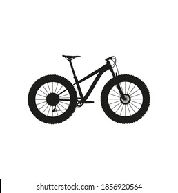 fat mountain bike, rigid on white background