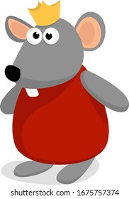 Ratón graso, ilustración, vector sobre fondo blanco.