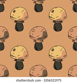 Fat mushroom seamless pattern. Original design for print or digital media.