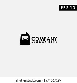 Fat Ninja Logo Design Modern Vector Template. Vector Illustration