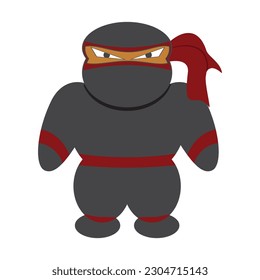 fat ninja standing cartoon character