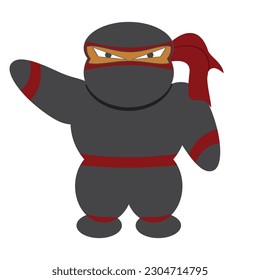 fat ninja welcome cartoon character