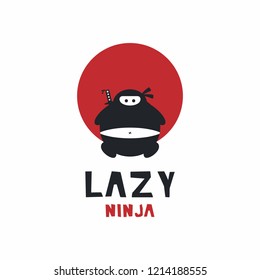 Fat ninjas show the meaning of lazy ninjas. this is suitable for the restaurant logo in Japan or in Japanese nuances