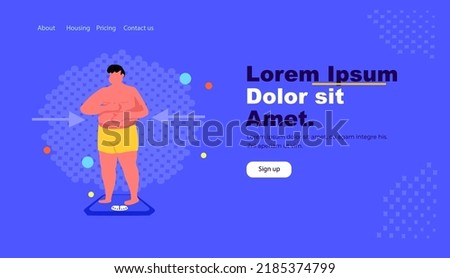 fat obese man overweight guy holding his distended belly weight loss concept full length