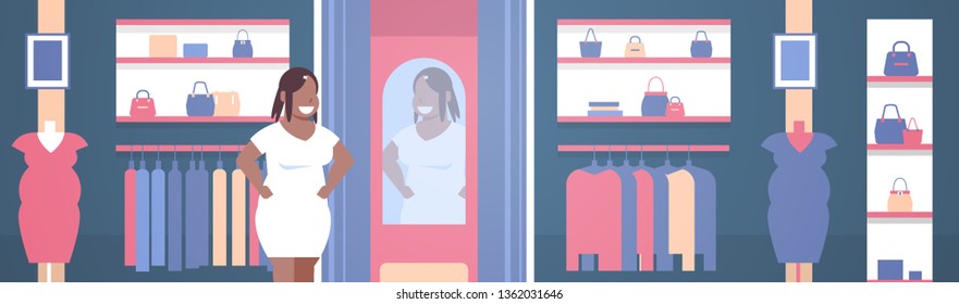 Fat Obese Woman Trying On New Stock Vector (Royalty Free) 1362031646 ...