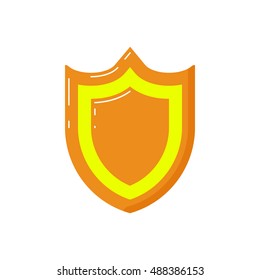 Fat object with highlights on white background. Shield Icon in trendy flat style isolated on light backdrop. Protection symbol for your web site design, logo, app, UI. Vector illustration, EPS10.