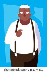 fat old man avatar character