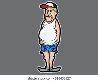 fat old man vector