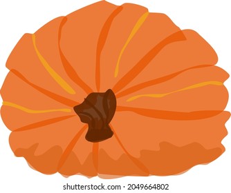Calabaza de color naranja grasas con un pie en su lado
