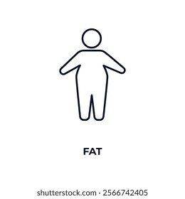 fat outline icon. Linear vector from health and medical concept. Thin line fat icon isolated on white background