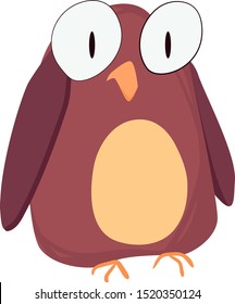 Fat owl, illustration, vector on white background.