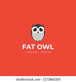 Fat owl logo design template