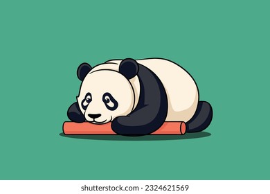 Fat panda cute cartoon vector