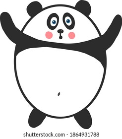 Fette Panda, Illustration, Vektorgrafik auf weißem Hintergrund.