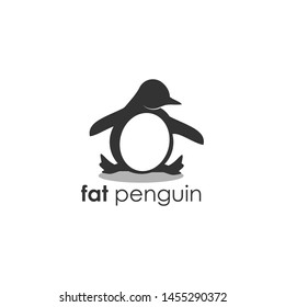 Fat penguin logo design. Simple flat logo template.