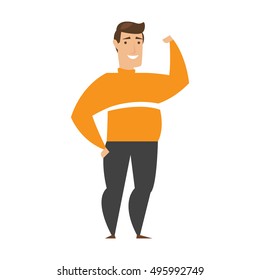 Fat people character in action