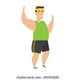 Fat people character in action