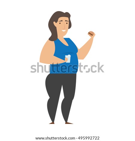 Fat people character in action