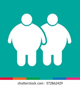 Fat People Icon Illustration design