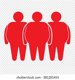 Fat People Icon Illustration design