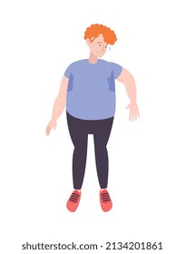 Composición de obesidad de las personas grasas con carácter de doodle aislado de ilustración vectorial de los niños gordos