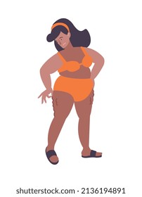 Composición de obesidad de las personas grasas con carácter de doodle aislado de la mujer gorda obtuvieron atrofia lineal ilustración vectorial