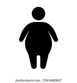 Fat person silhouette icon. Chubby person silhouette icon. Vector.