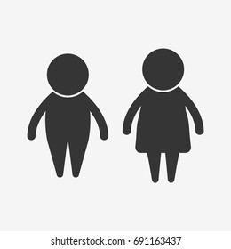 Fat persons icon illustration isolated vector sign symbol