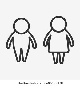 Fat persons icon illustration isolated vector sign symbol