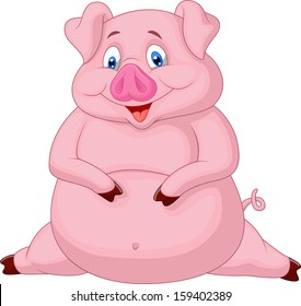 Fat pig cartoon