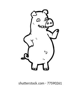 fat pig cartoon
