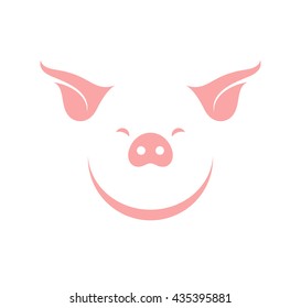 Fat pig. Logo. Vector illustration EPS10