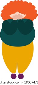A fat redhead woman is crying in color
