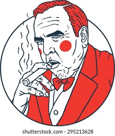 fat rich man clown rouge