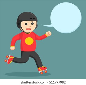 fat roller skater with callout