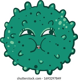 Fat round virus, illustration, vector on white background