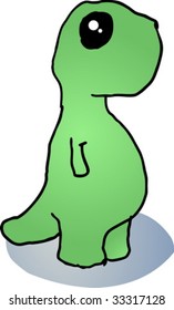 Fat rounded cute tyrannosaur dinosaur cartoon illustration vector