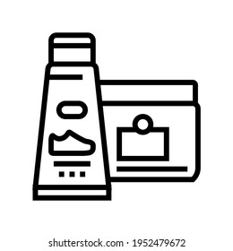 fat shoe care line icon vector. fat shoe care sign. isolated contour symbol black illustration