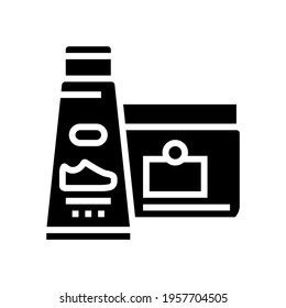 fat shoe care line icon vector. fat shoe care sign. isolated contour symbol black illustration
