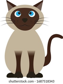 Fat siamese cat cartoon art