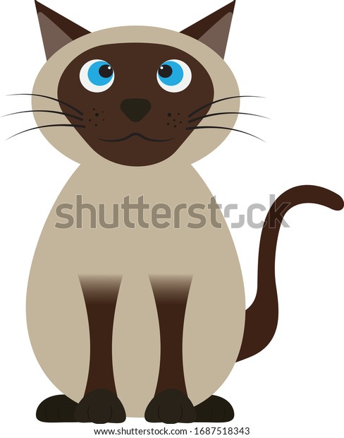 Fat Siamese Cat Cartoon Art Stock Vector Royalty Free