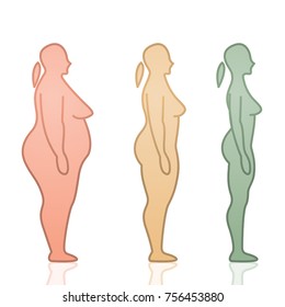 Fat to Skinny Female Silhouettes
