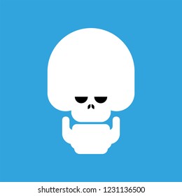 Fat Skull isolated. Fat man Skeleton head sign. anatomy Vector illustration