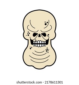 Fat skull. Thick skeleton head. Vector illustration