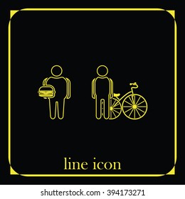 Fat and slim body. Healthy lifestyle concept illustration.