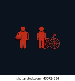 Fat and slim body. Healthy lifestyle concept illustration.