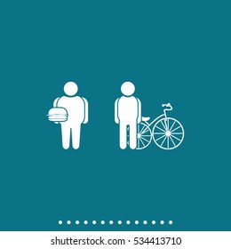 Fat and slim body. Healthy lifestyle concept illustration.