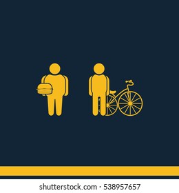 Fat and slim body. Healthy lifestyle concept illustration.