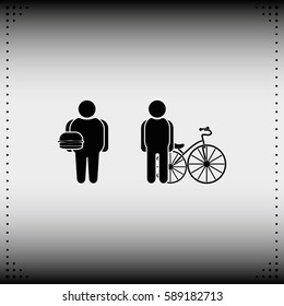 Fat and slim body. Healthy lifestyle concept illustration.