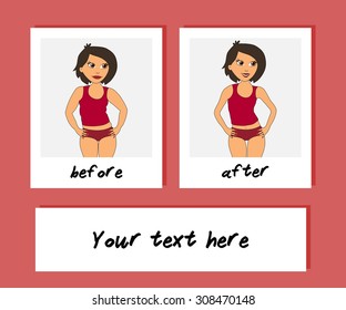 From fat to slim concept with copy space - to lose weight